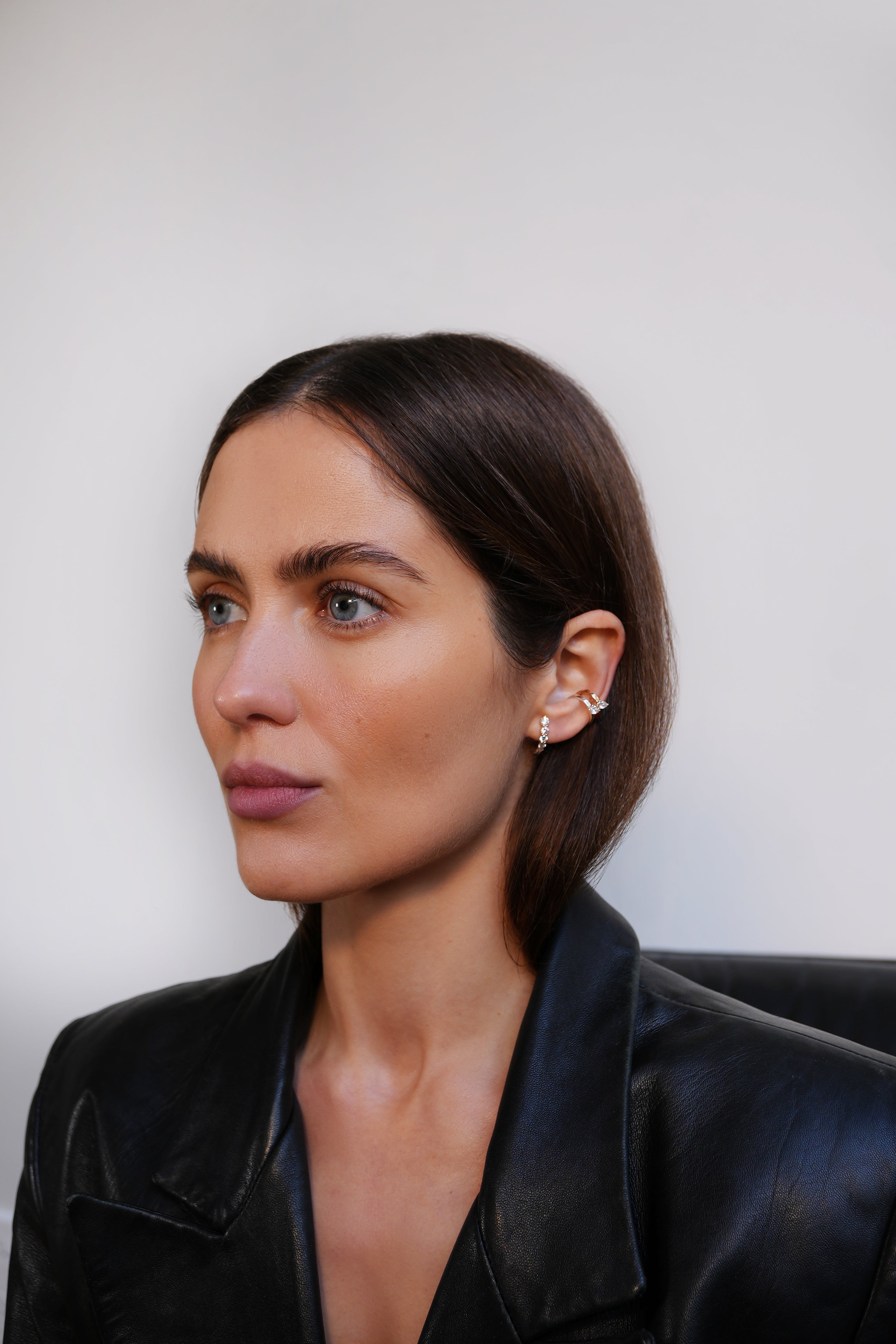 Earcuff Moonlight Argent et Diamant