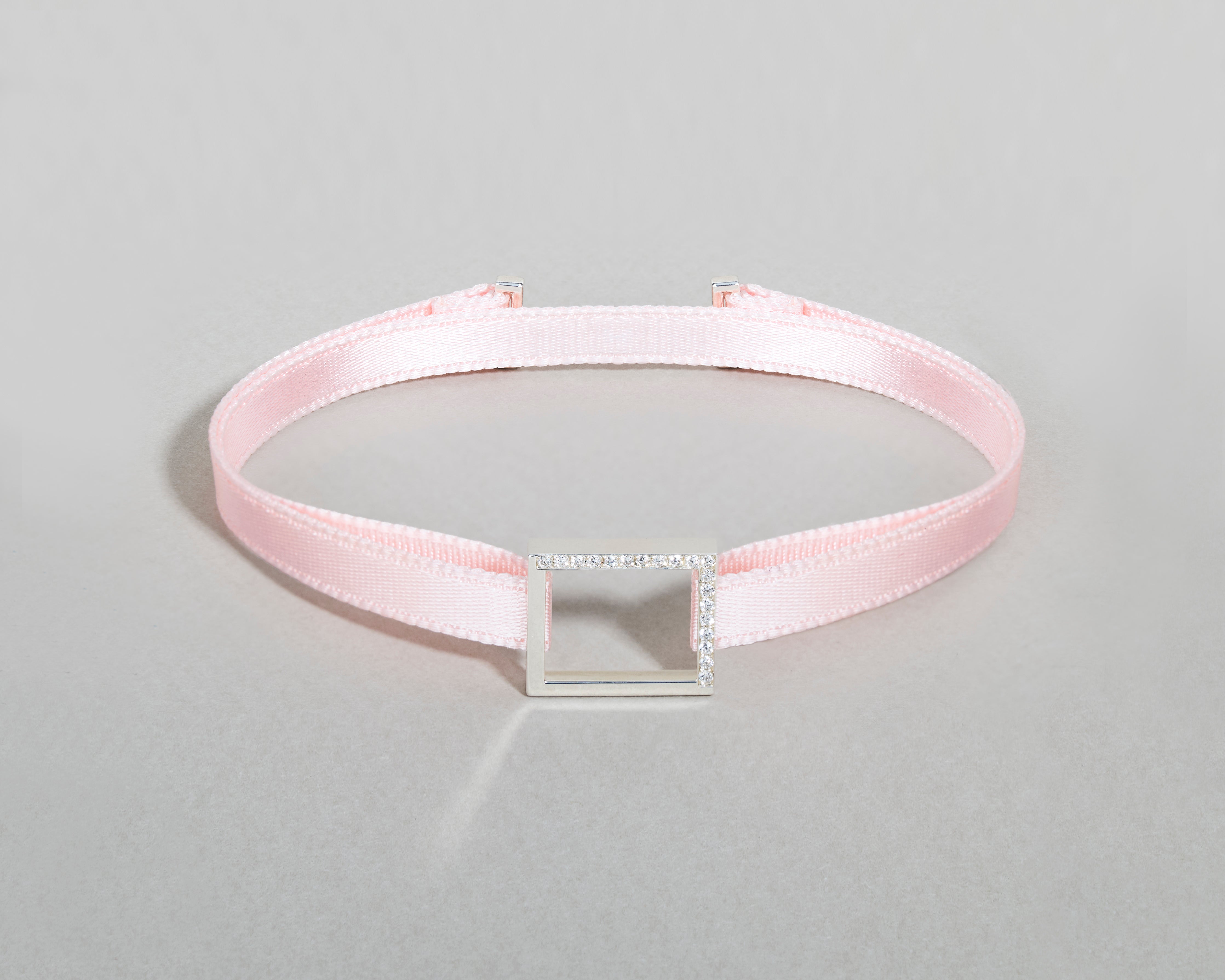 Sunlight Sølv, Diamant og Satin Armbånd