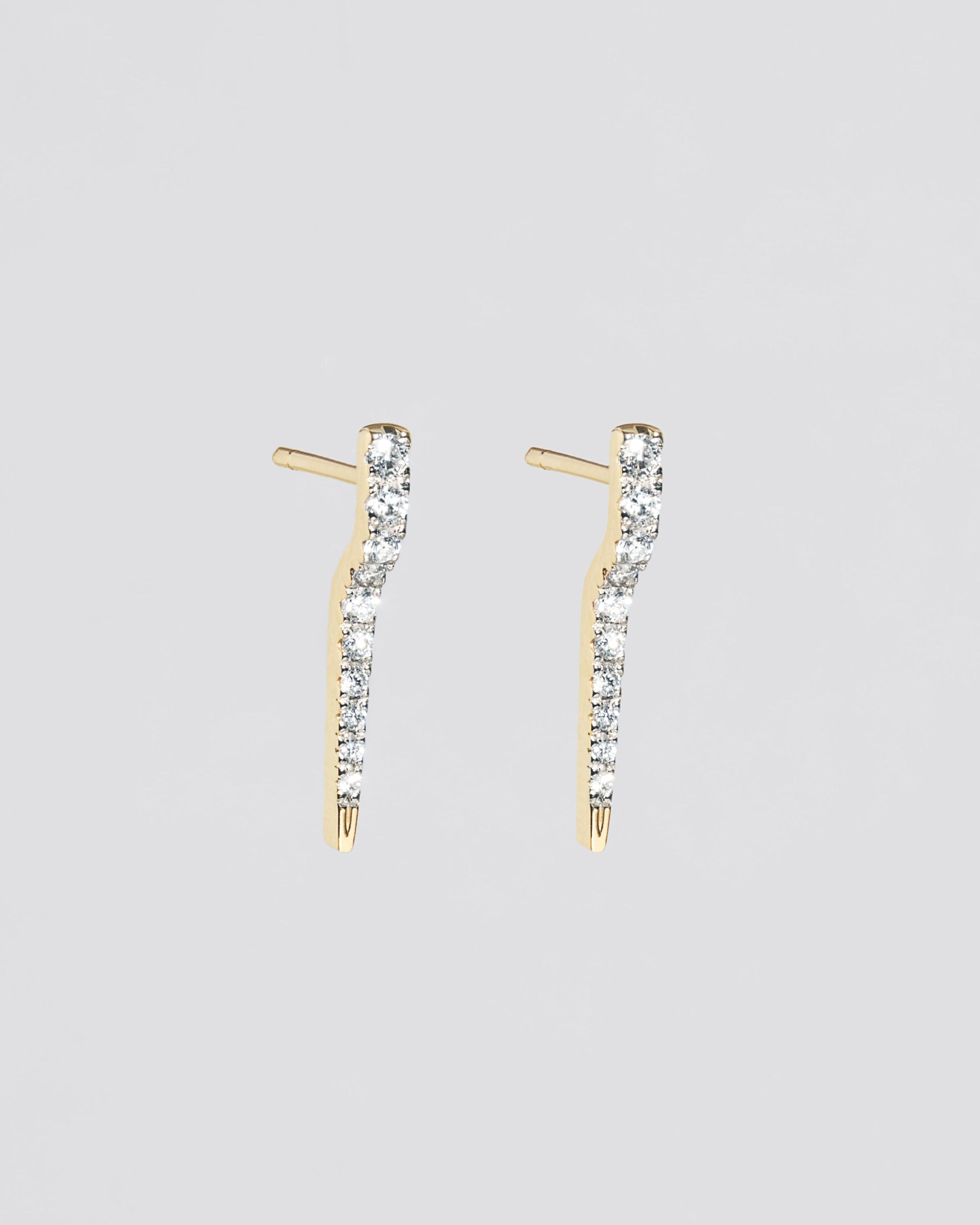Icicle Guld og Diamant Øreringe