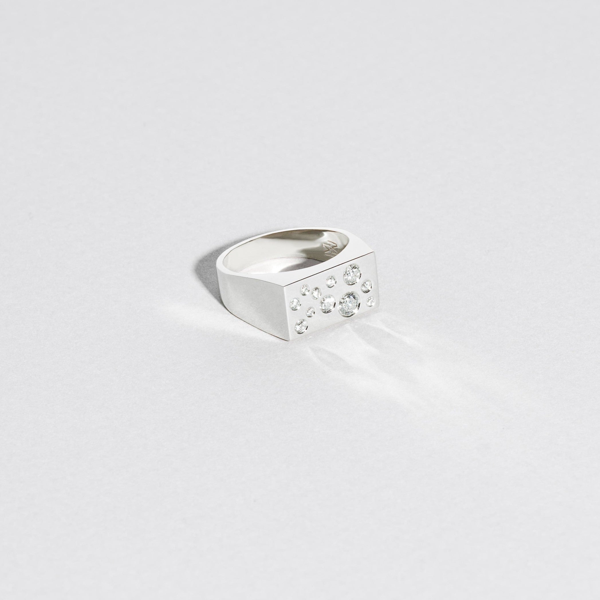 Raindrop Sølv og Diamant Ring