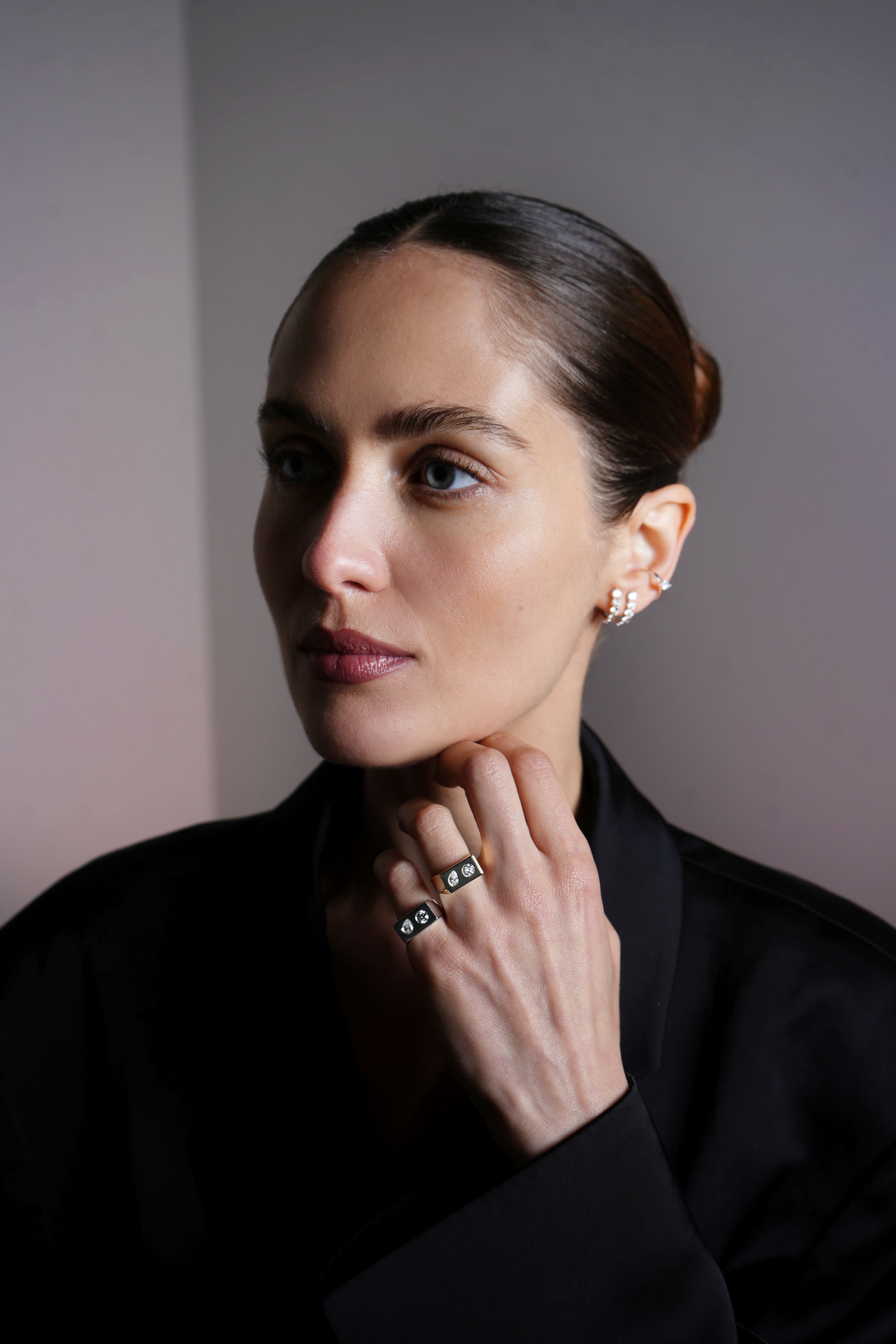 Moonlight Signet Ring Gold and Diamond
