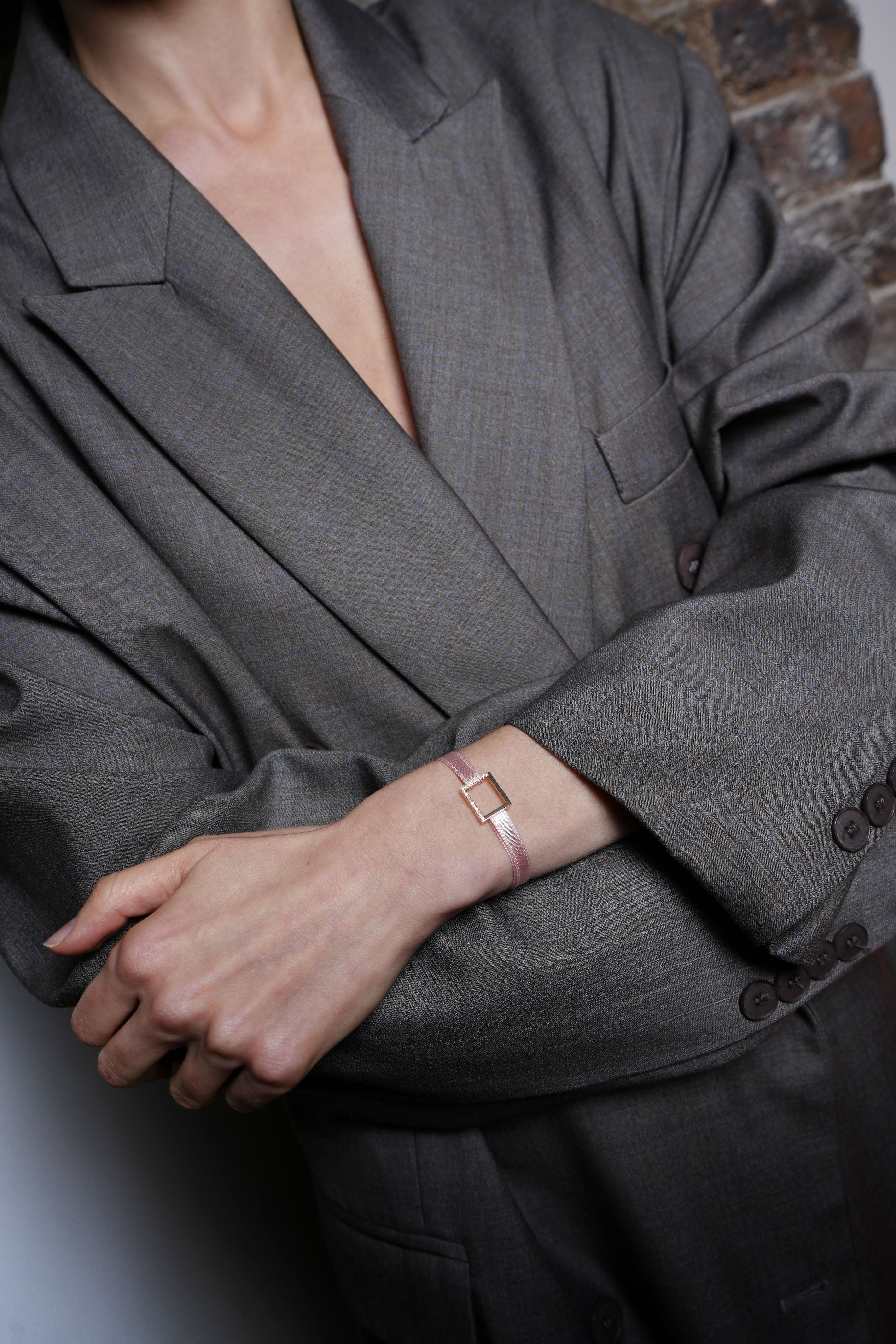 Sunlight Guld, Diamant og Satin Armbånd