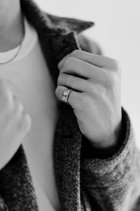 Moonlight Signet Ring Silver and Diamond