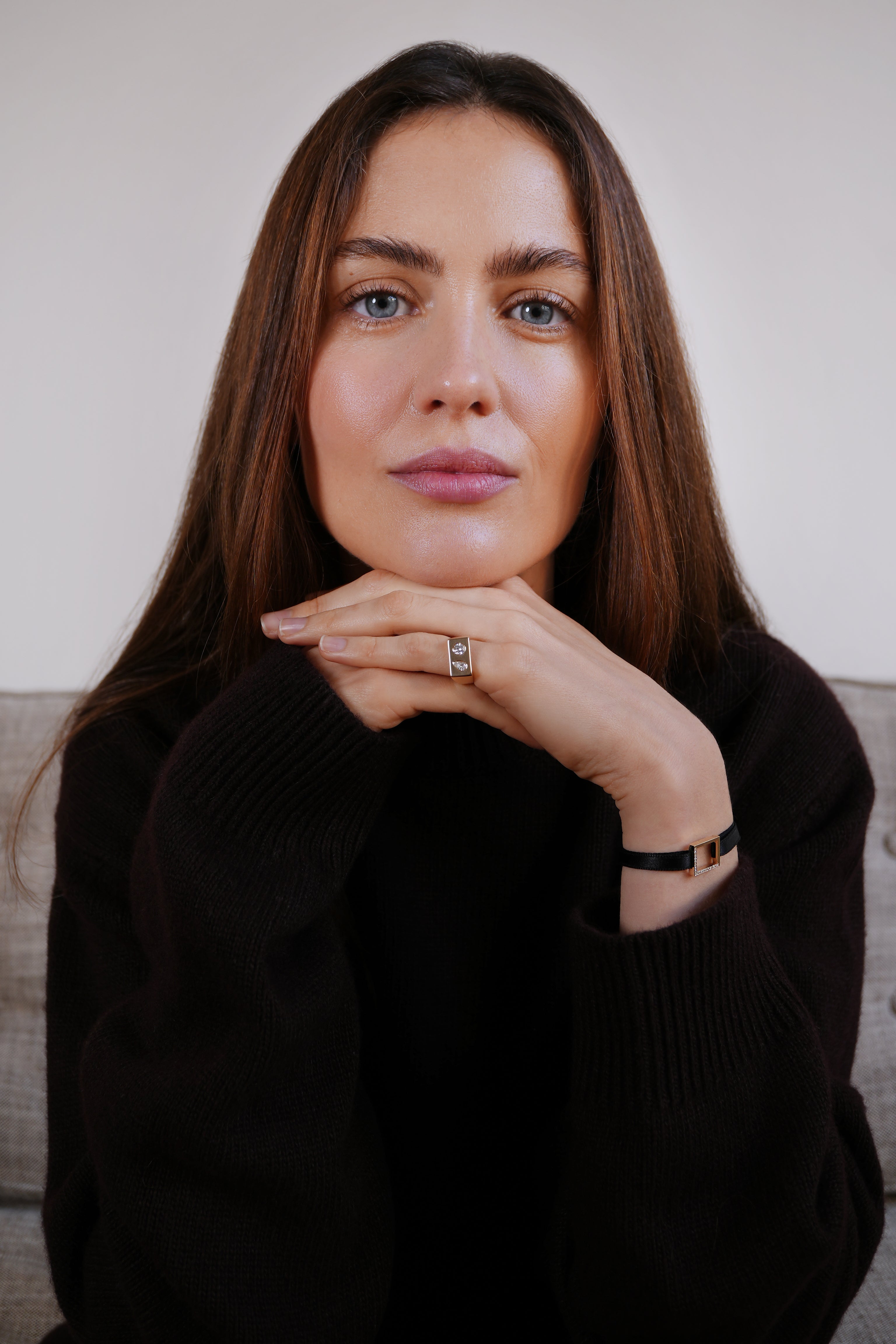 Sunlight Guld, Diamant og Satin Armbånd