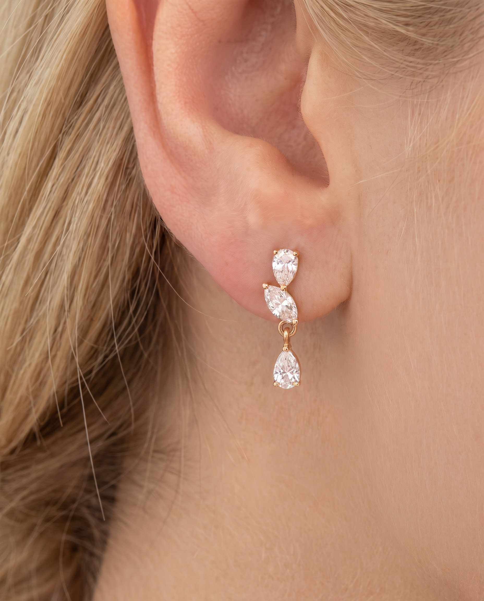 Juniper Guld og Diamant Øreringe