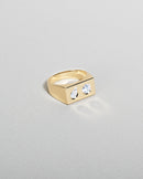Moonlight Signet Ring Gold and Diamond