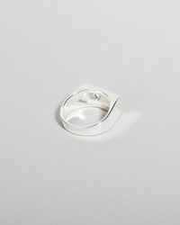 Moonlight Signet Ring Silver and Diamond