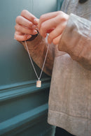Collier Dog Tag Juniper Argent et Diamant