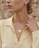 Collier Dog Tag Juniper Or et Diamant
