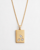 Collier Dog Tag Juniper Or et Diamant
