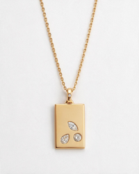 Collier Dog Tag Juniper Or et Diamant