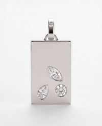 Collier Dog Tag Juniper Argent et Diamant