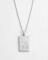 Collier Dog Tag Juniper Argent et Diamant