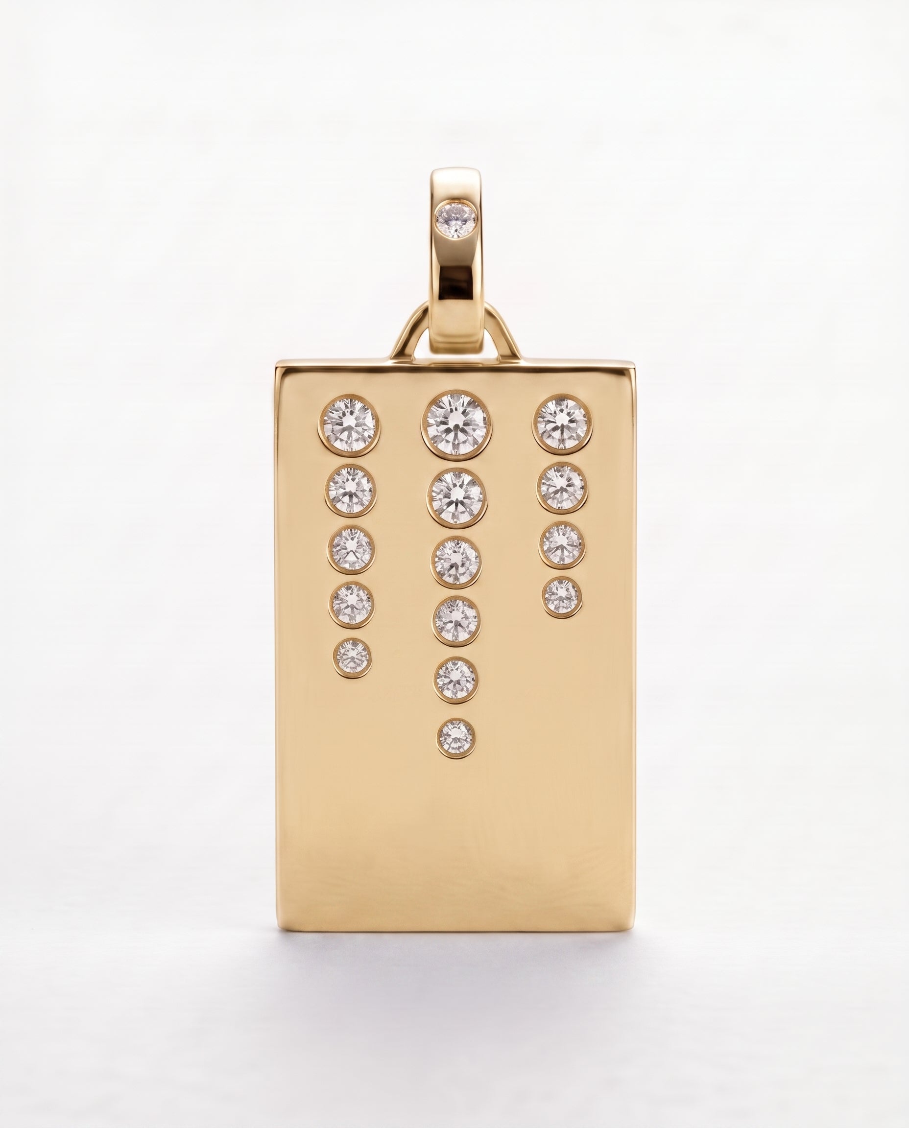 Collier Dog Tag Willow Or et Diamant