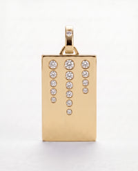 Collier Dog Tag Willow Or et Diamant