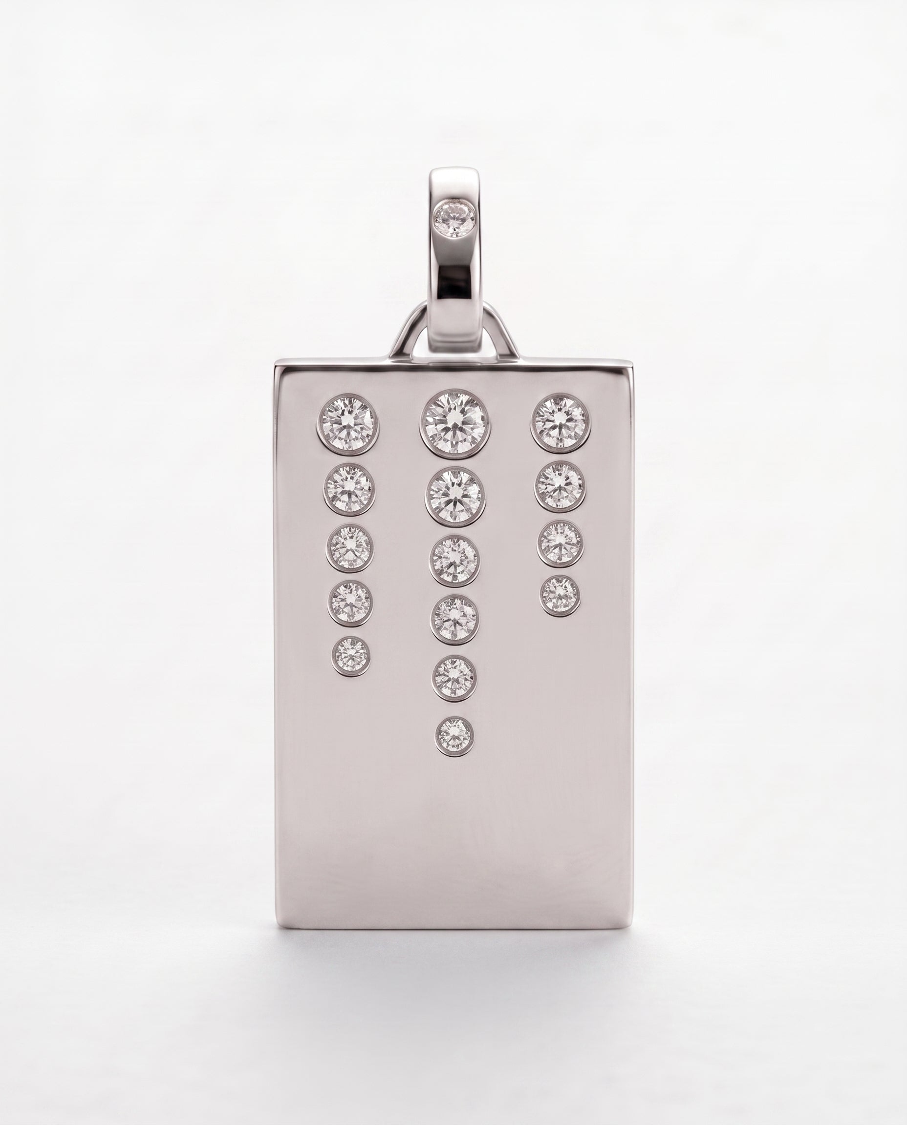Collier Dog Tag Willow Argent et Diamant
