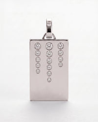 Collier Dog Tag Willow Argent et Diamant