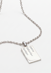 Collier Dog Tag Willow Argent et Diamant